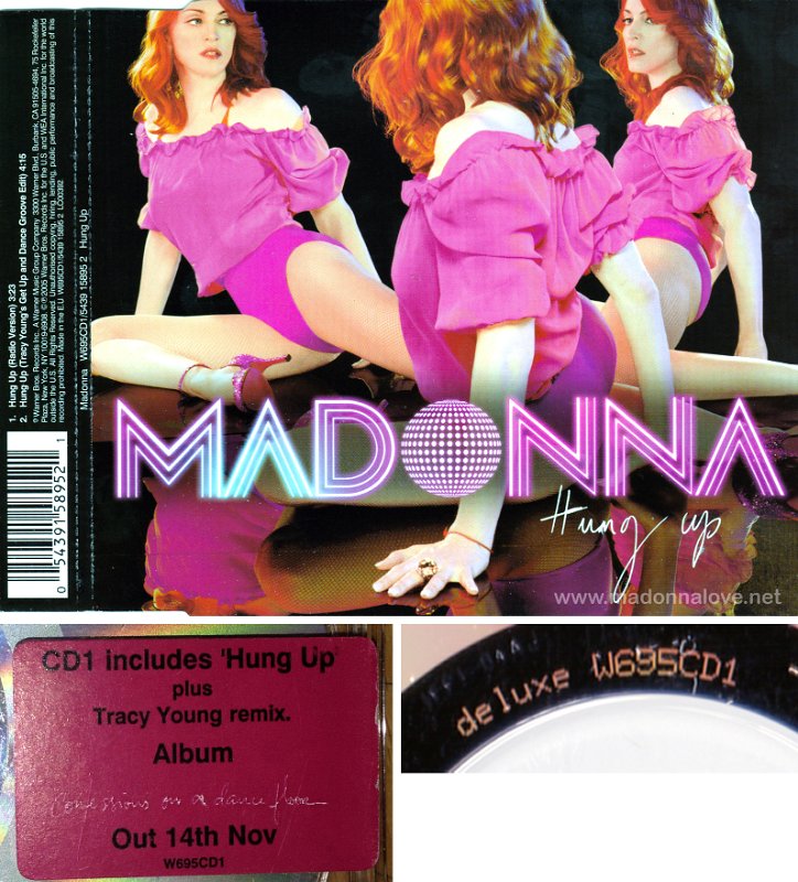 2005 Hung up - CD maxi single (2-trk) - Cat.Nr. W695CD1 - UK (Sticker + deluxe W695CD1 on back of CD)