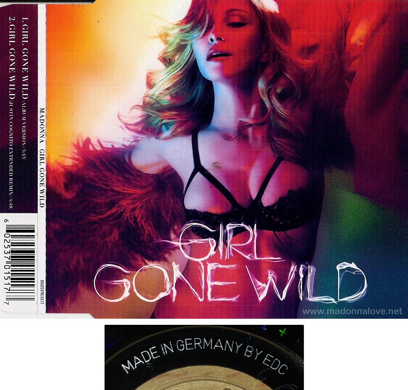 2012 Girl gone wild - CD maxi single (2-trk) -  Cat.Nr. 0602537015177 - Germany (Made In Germany by EDC on back of CD)