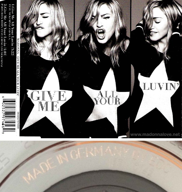 2012 Give me all your luvin - CD maxi single (2-trk) -  Cat.Nr. 0602527974569 - Germany (Made in Germany by EDC on spine CD)