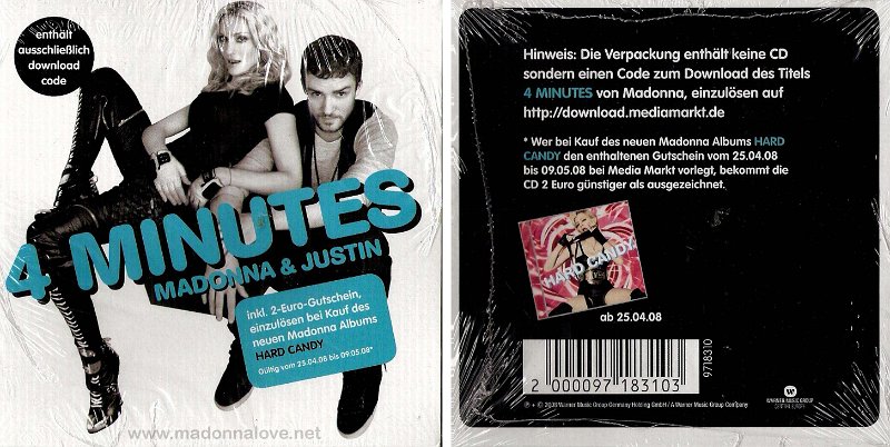 4 Minutes Cardsleeve download code Mediamarkt edition (1-trk) - Cat.Nr. 9718310 - Germany