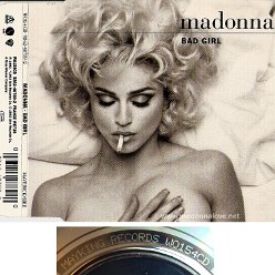 1992 Bad girl - CD maxi single (4-trk) - Cat.Nr. W0154CD - UK (W0154CD Mayking Records on back of CD)
