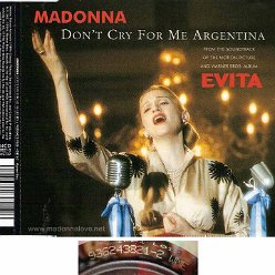 1996 Don't cry for me Argentina - CD maxi single (3-trk) - Cat.Nr. 9362-43821-2 - Germany (936243821-2 WME is on back of disc)