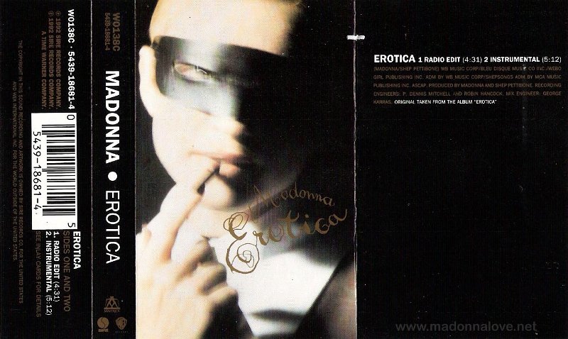 1992 Erotica Casette Single - Cat.Nr. W0138C - UK