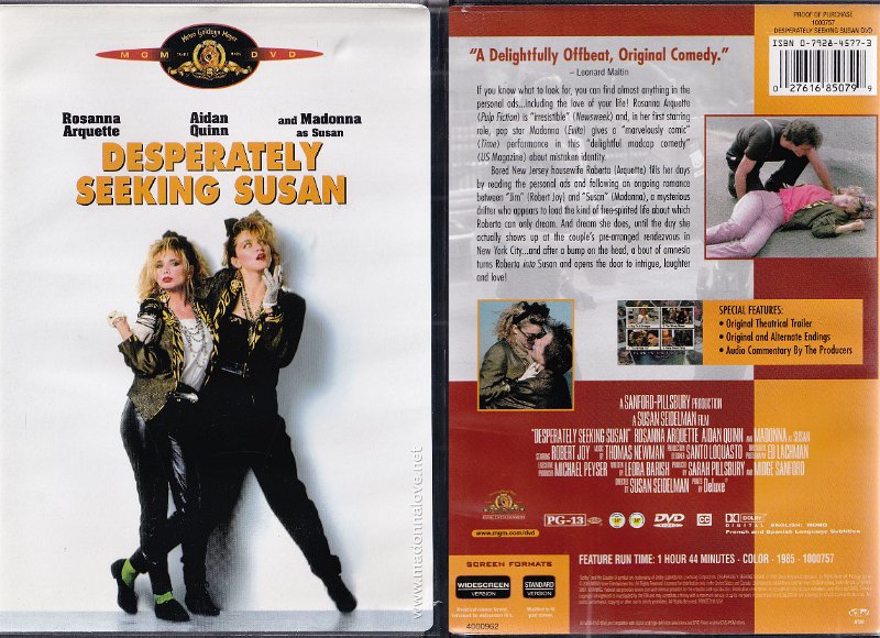 1985 Desperately seeking Susan - Cat.Nr. 7616 85079-9 - USA