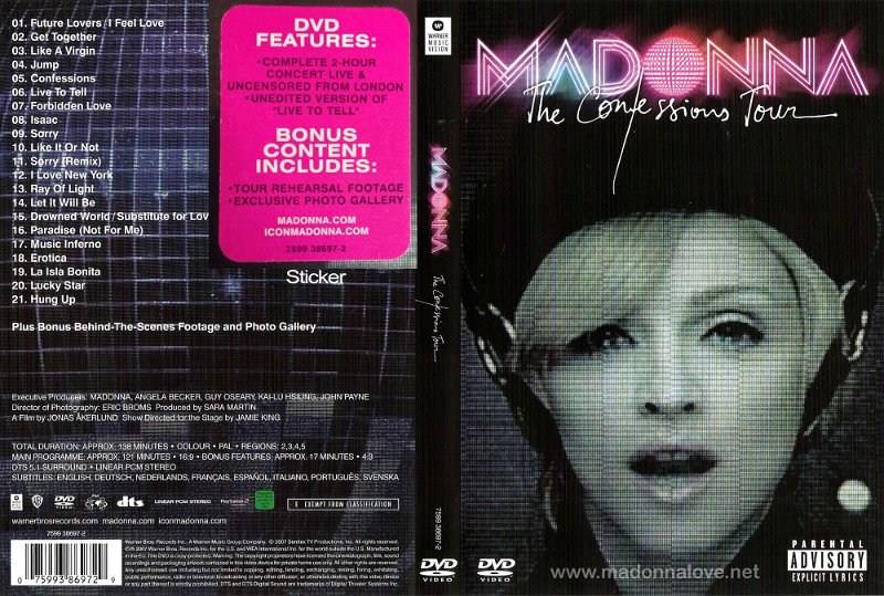 2007 Confessions tour DVD case - Cat.Nr. 7599 38697-2 - Europe (Comes with sticker)