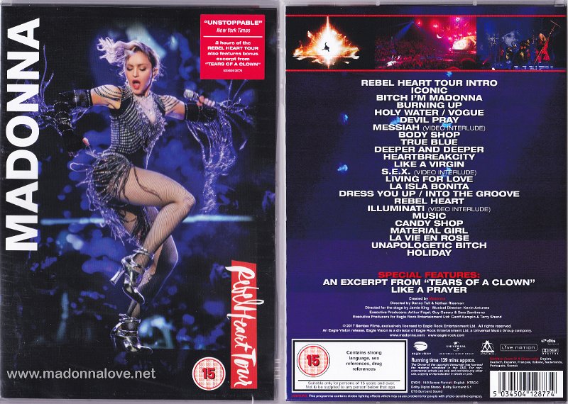 2017 RebelHeart tour - Cat.Nr. EREDV1287 - Germany (comes with sticker 5034504128774)