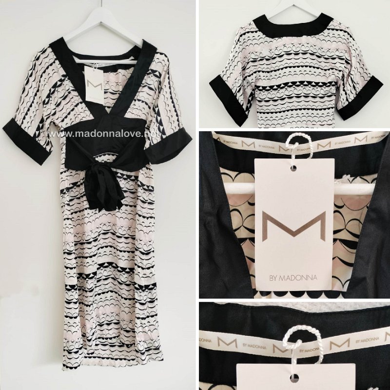 2007 - H&M - M by Madonna - Pink & black kimono dress mulberry silk