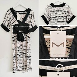 2007 - H&M - M by Madonna - Pink & black kimono dress mulberry silk