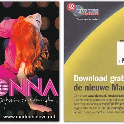 2005 - Confessions on a dance floor promotional CDdownload inlay postcard (Planet internet)