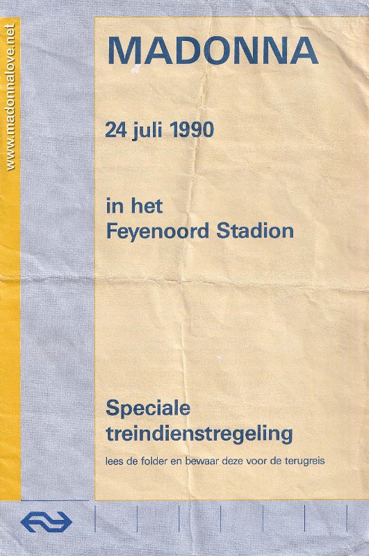 1990 Blond ambition tour Rotterdam - Dutch public service flyer