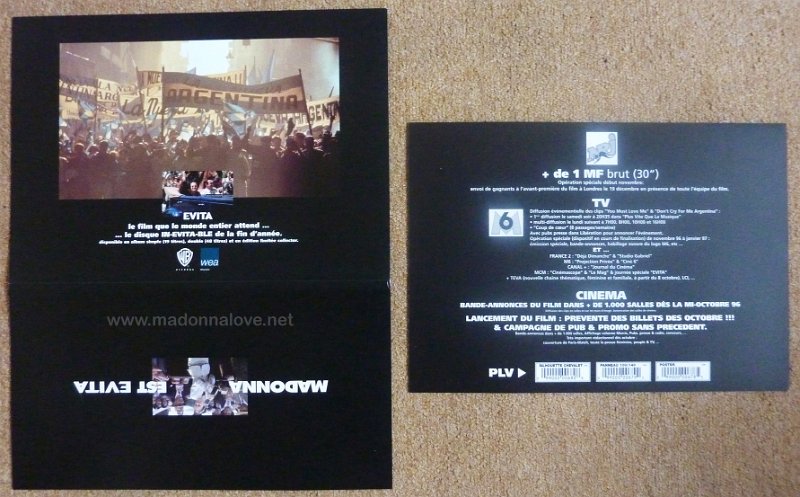 1996 - Evita promo sheets set France (2)