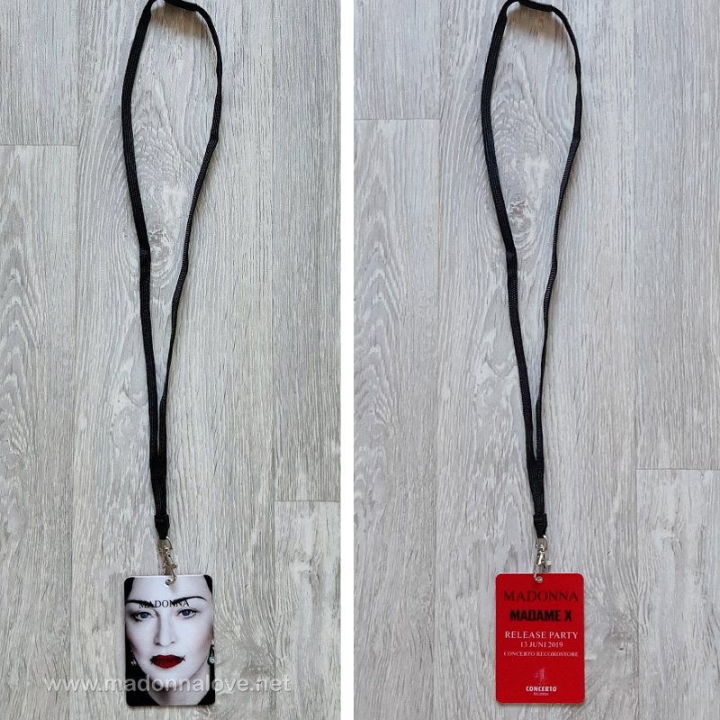 2019 - Madame X promotional lanyard