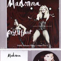 2015 - Promotional Madonna Rebel Heart DVD (limited pressing for Dutch Rebel Heart release party)