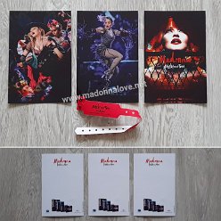 2017 - Rebel Heart Tour official postcard set + wristband (Premiere screening Paris) - France