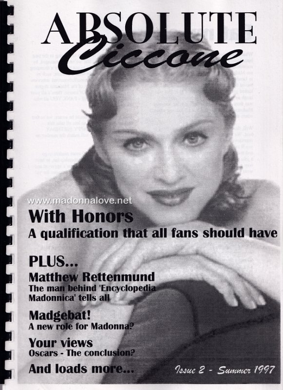 Absolute Ciccone fanzine (issue 2 - Summer 1997) - UK