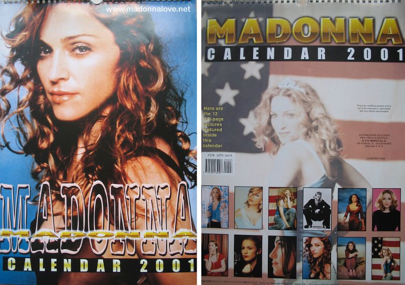 2001 Unofficial Madonna calendar 2001 - ISBN 1590 - 1645