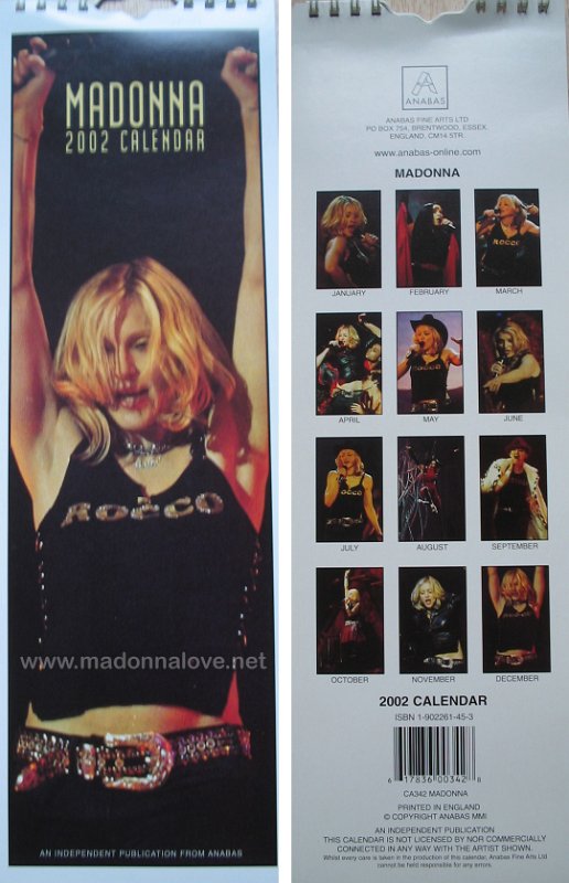 2002 Unofficial small Madonna 2002 calendar - ISBN 1-902261-45-3