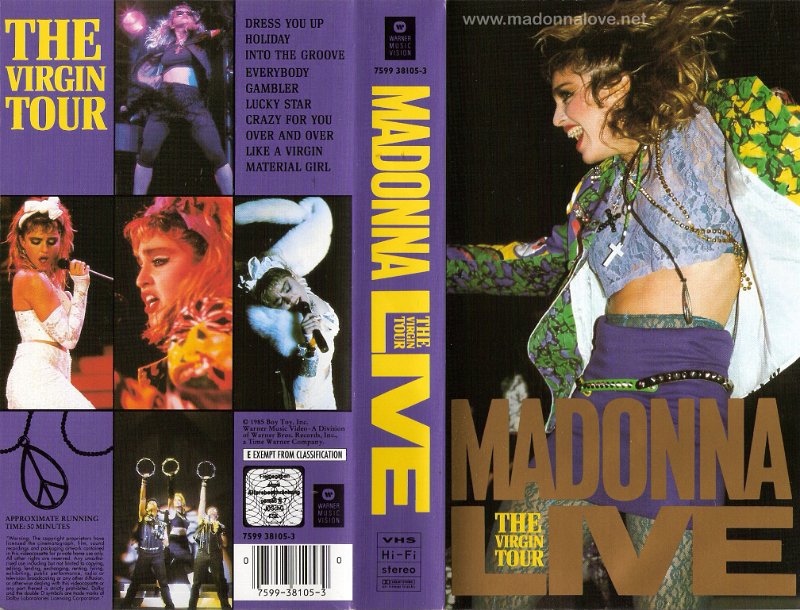 VHS 1985 Madonna Live The virgin tour - Cat.Nr. 7599 38105-3 - Germany
