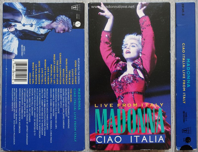 VHS 1987 Live from Italy - Ciao Italia Cardbox sleeve - Cat. Nr. 38141-3 - USA