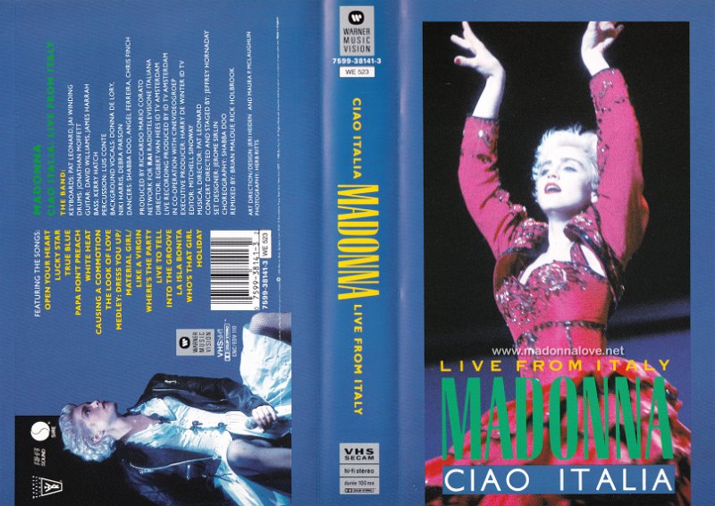 VHS 1987 Live from Italy - Madonna Ciao Italia - Cat.Nr. 7599-38141-3 WE 523 - France