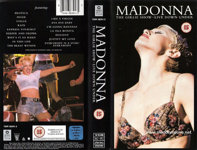VHS 1993 Madonna The girlie show - Live down under - Cat.Nr. 7599 38391-3 - UK