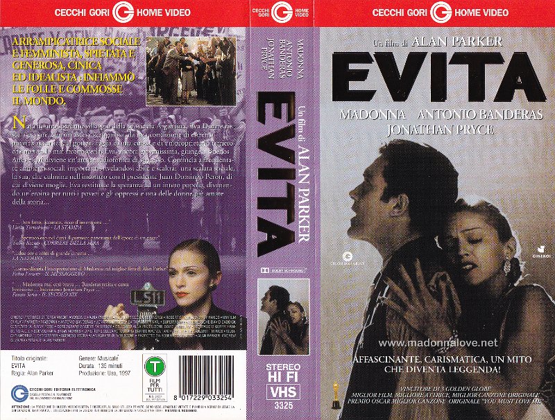 VHS 1997 Evita - Barcode 8017229033254 - Italy