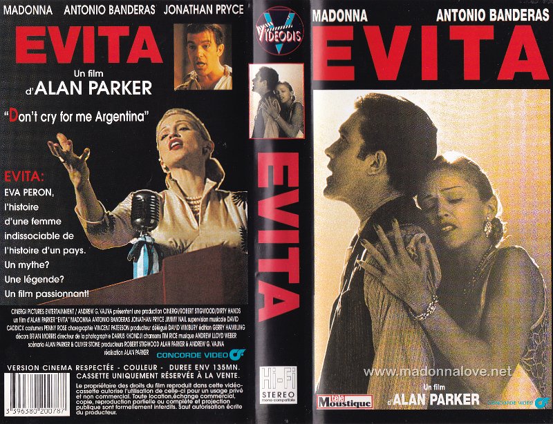VHS 1997 Evita - Cat.Nr. 3396380200787 (Tele Moustique issue - free with magazine) - Belgium