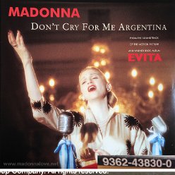 1996 Don't cry for me Argentina - Cat.Nr. 9362 43830-0 - Germany (Manufactured in EU on backside)