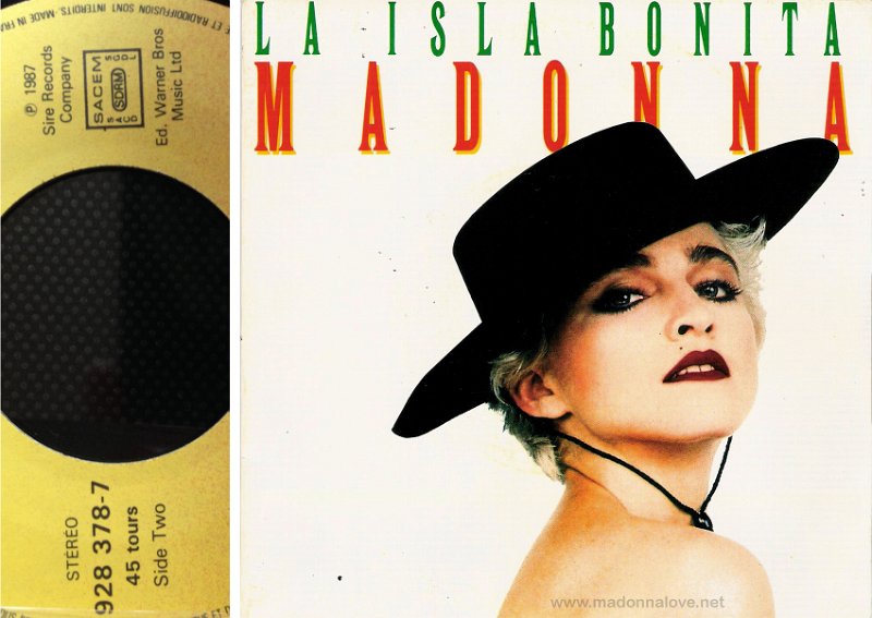 1987 La isla bonita  - Cat. Nr. 928 378-7 - France (SACEM on record label)