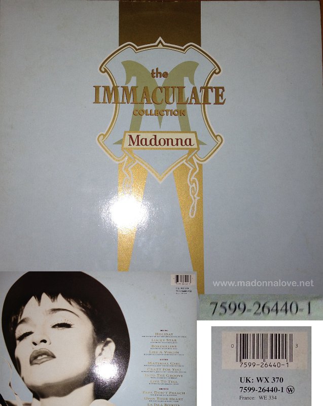 1990 The immaculate collection - Cat.Nr. 7599-26440-1 - Germany (Barcode upper right on back of sleeve)