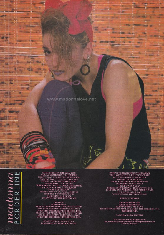 1984 - Unknown month - Smash hits - UK - Madonna Borderline