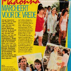 1985 - Unknown month - Hitkrant - Holland - Madonna marcheert voor de vrede
