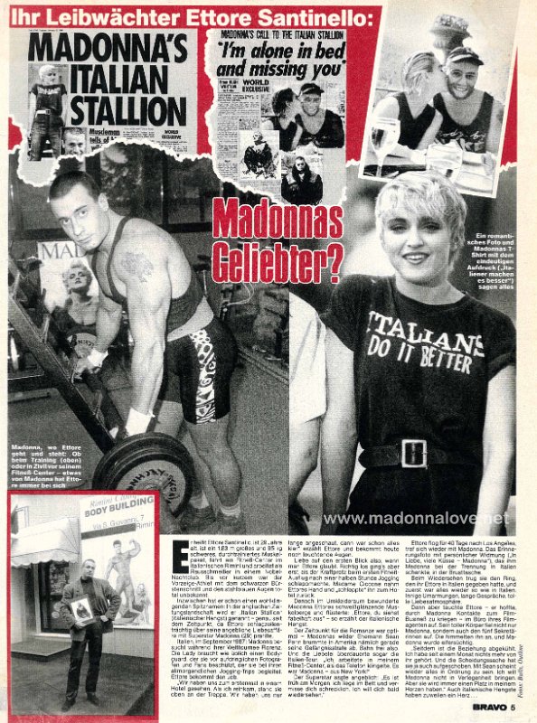 1986 - Unknown month - Bravo - Germany - Madonnas geliebter