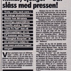 1986 - Unknown month - OKEJ - Sweden - Madonna filmar sjunger - och slass med pressen!