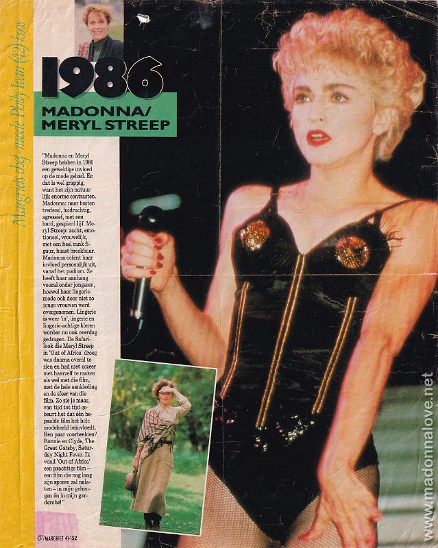 1987 - Unknown month - Margriet - Holland - 1986 Madonna _ Meryl Streep