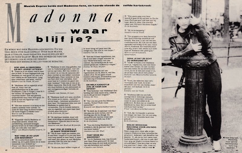 1987 - Unknown month - Muziek express - Holland - Madonna waar blijf je