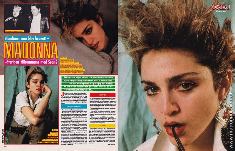 1987 - Unknown month - OKEJ - Sweden - Blondinen som blev brunett - Madonna - aterigen tillsammans med Sean