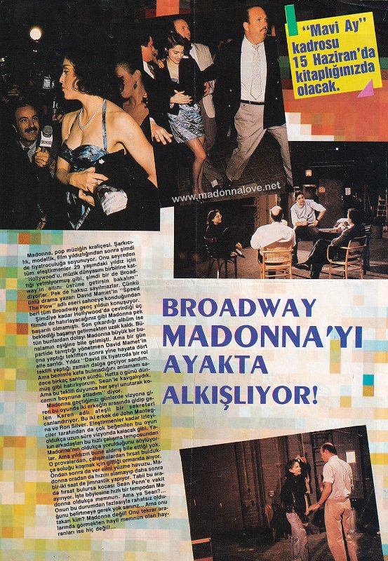 1988 - Unknown month - Unknown magazine - Turkey - Broadway Madonna yi ayakta alkisliyor