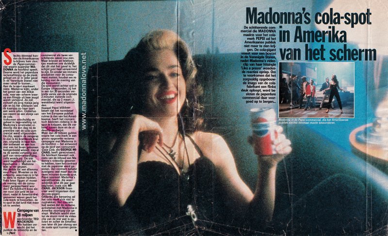1989 - Unknown month - Prive - Holland - Madonna's cola spot in Amerika van het scherm