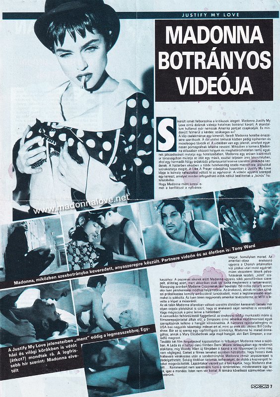 1991 - Unknown month - Popcorn - Hungary - Madonna botranyos videoja