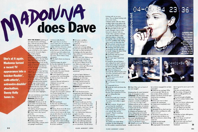 1994 - August - Cleo - Australia - Madonna does Dave