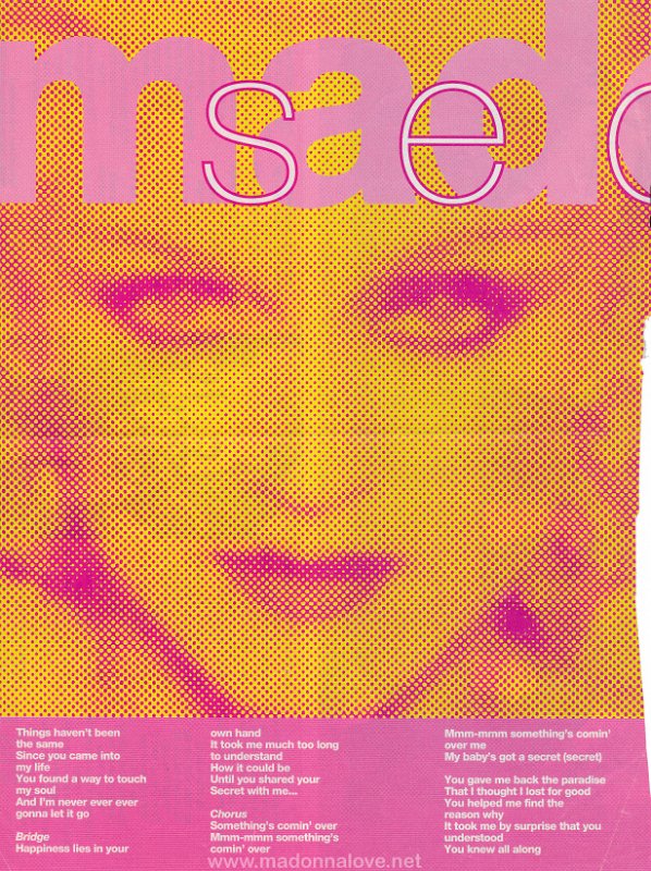 1994 - Unknown month - Unknown magazine - Unknown country - Madonna secret (songtext)