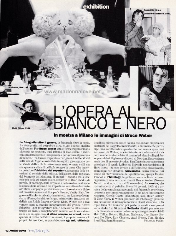 1995 - January-February - Mondo Uomo - Italy - L'opera al bianco e nero
