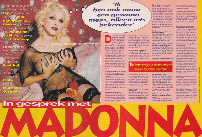 1996 - Unknown month - Hitkrant - Holland - In gesprek met Madonna