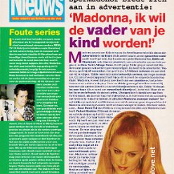 1996 - Unknown month - Hitkrant - Holland - Madonna ik wil de vader van je kind worden