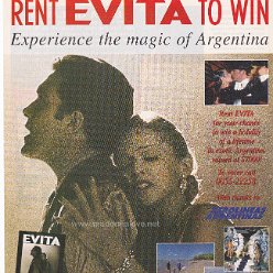1996 - Unknown month - Unknown magazine - USA - Rent Evita to win