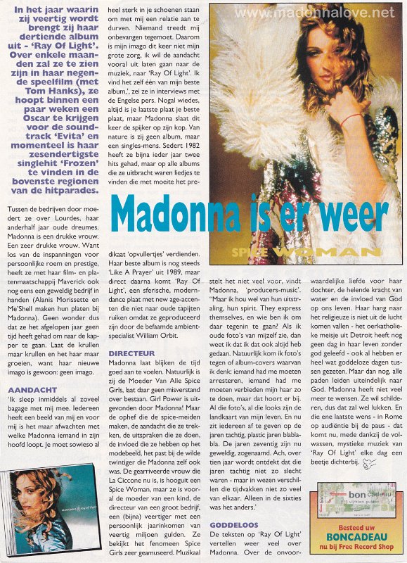 1998 - Unknown month - Free - Holland - Madonna is er weer spice woman