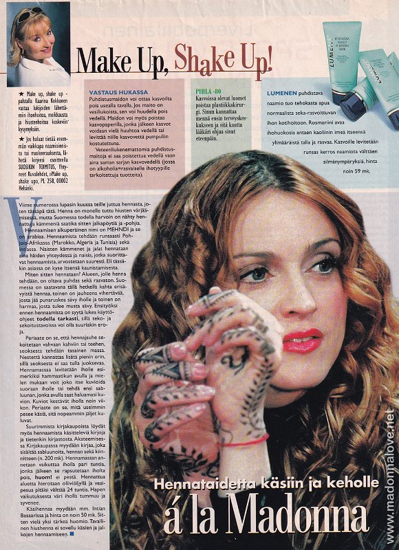 1998 - Unknown month - Suosikki - Finland - Hennataidetta kasiin ja keholle a la Madonna