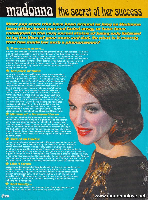 1999 - Unknown month - F24 - UK - Madonna the secret of her succes