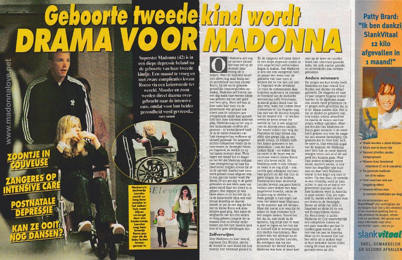 2000 - August - Weekend - Holland - Geboorte tweede kind wordt drama voor Madonna